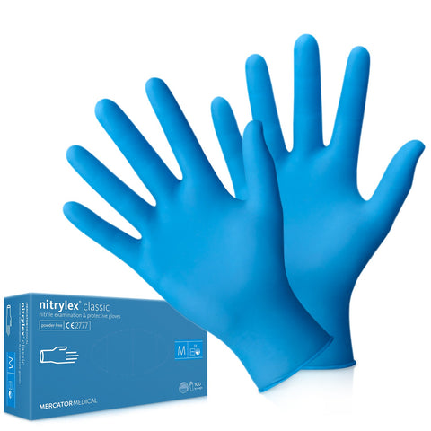 medizinische Nitril-Einweghandschuhe EN 374/455 blau puderfrei unsteril M L XL